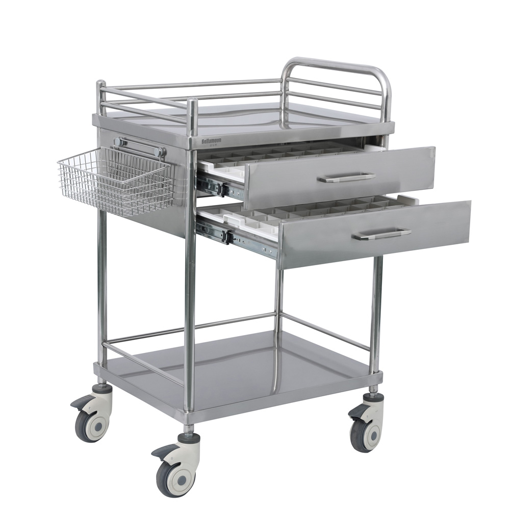 stainless steel trolley with wheels