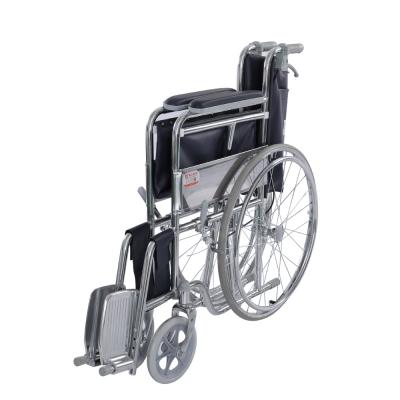 Kerusi roda keluli manual lipatan perubatan ringan