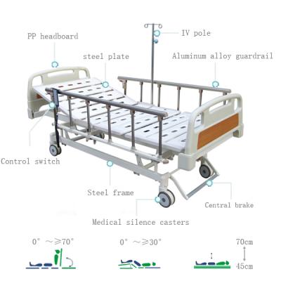 Katil elektrik pesakit keluli tiga fungsi perubatan